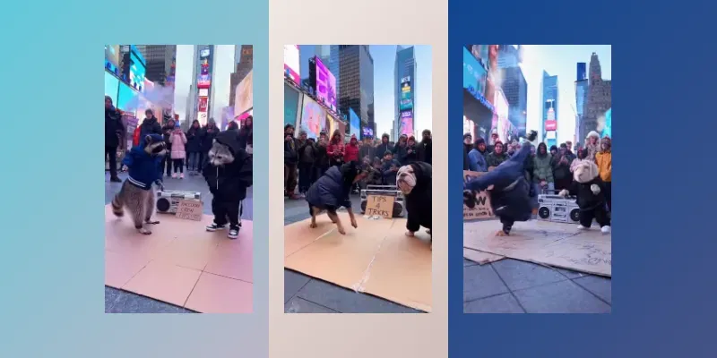 Breakdancing Animals In Times Square generated by undefined