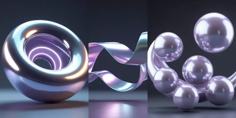 Liquidmetal Organic 3D UI Assets generated by undefined