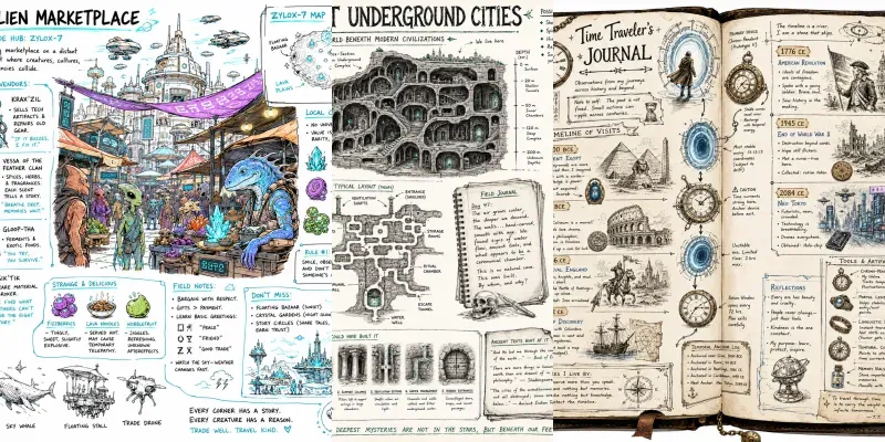 Secret Underground Cities Handdrawn generated by undefined