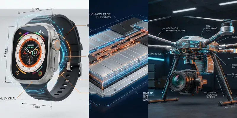3D Holographic Tech Specs generated by undefined