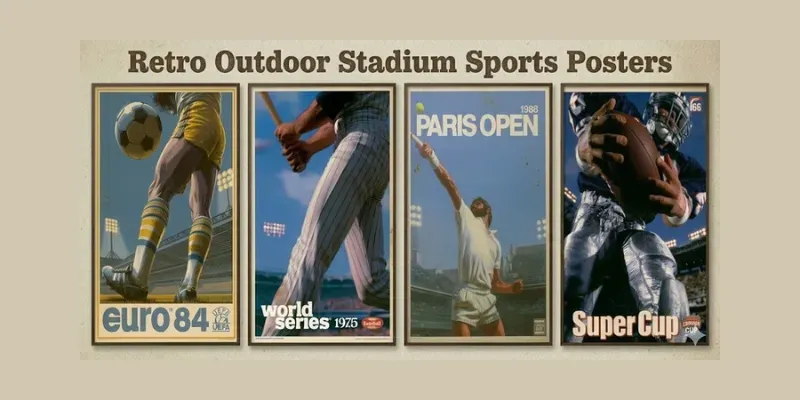 Retro Outdoor Stadium Sports Posters generated by undefined