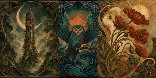 Art Nouveau Collages generated by chatgpt-image