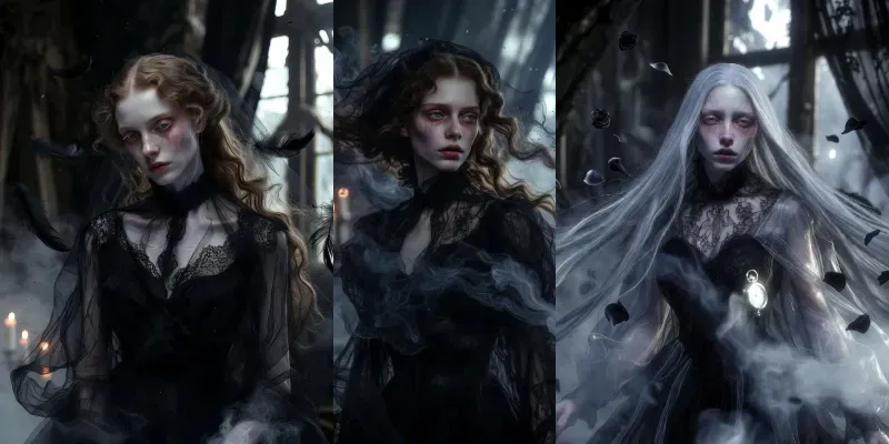 Victorian Ghost Widow Portraits generated by undefined