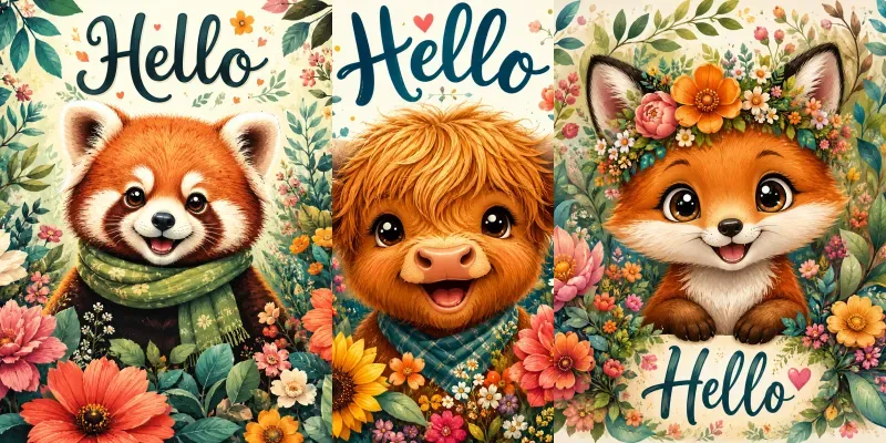 Whimsical Floral Character Portraits generated by undefined