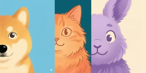 Minimalist Fleece Animal Portraits generated by gemini-image