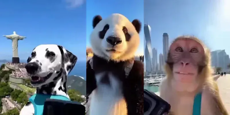 Animal Travel Vlog Selfie Videos generated by undefined