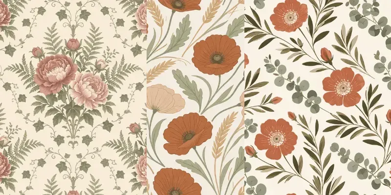 Premium Vintage Floral Patterns generated by undefined