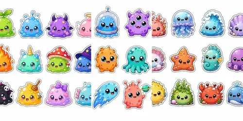 Cute Monster Sticker Sheets generated by chatgpt-image
