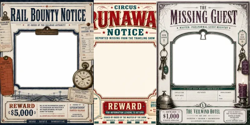 Western Wanted Poster Printables generated by undefined
