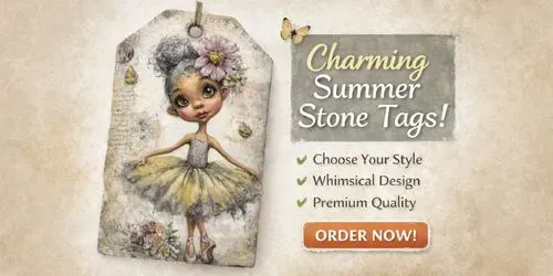 Summer Quirky Stone Product Tags generated by midjourney