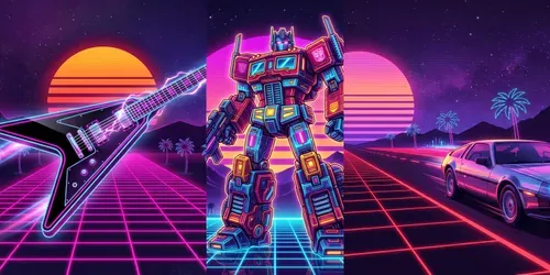 Retro 80s Synthwave Outrun generated by gemini-image