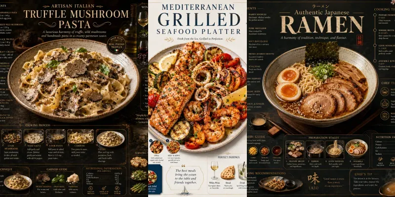 Gourmet Food Infographic Kit generated by undefined