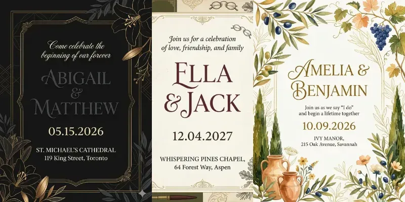 Customized Wedding Invitation Cards generated by undefined