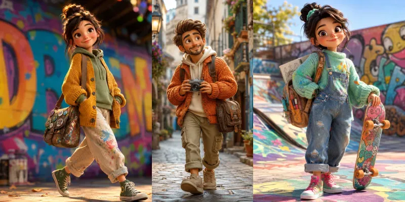 Whimsical Cozy 3D Character Packs generated by undefined