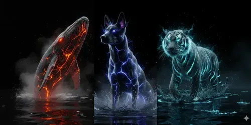 Volcanic Obsidian Beasts generated by gemini-image