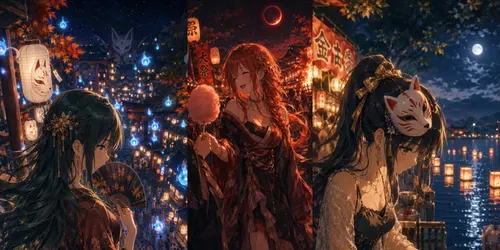Anime Girls Summer Festival Collections generated by chatgpt-image