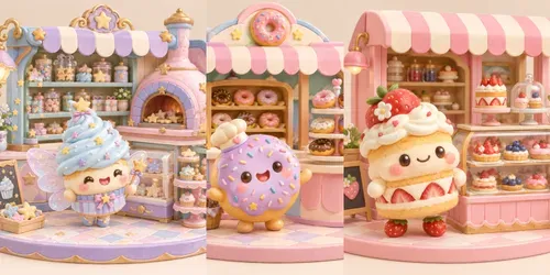 Kawaii Patisserie Club 3D Bakery Toys generated by chatgpt-image