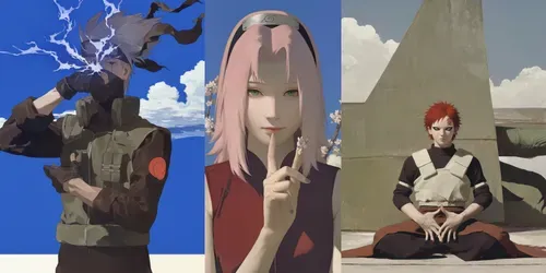 Dynamic Naruto Artworks generated by midjourney