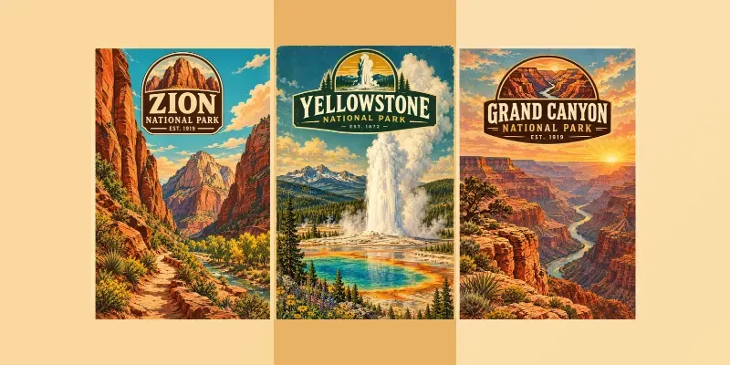 Vintage National Park Poster Art