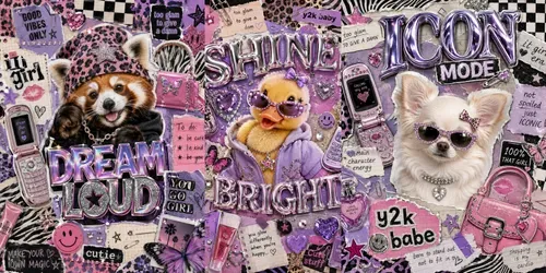 Y2k Scrapbook Animal Posters generated by chatgpt-image