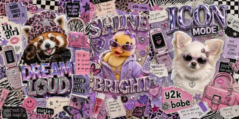 Y2k Scrapbook Animal Posters generated by undefined