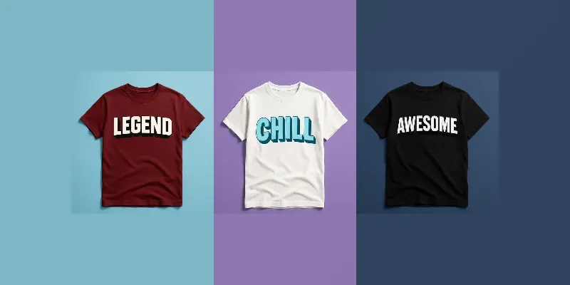Bold 3D Typography Tshirt Mockups generated by undefined