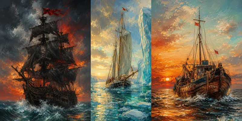 Expressive Nautical Art Scenes generated by undefined