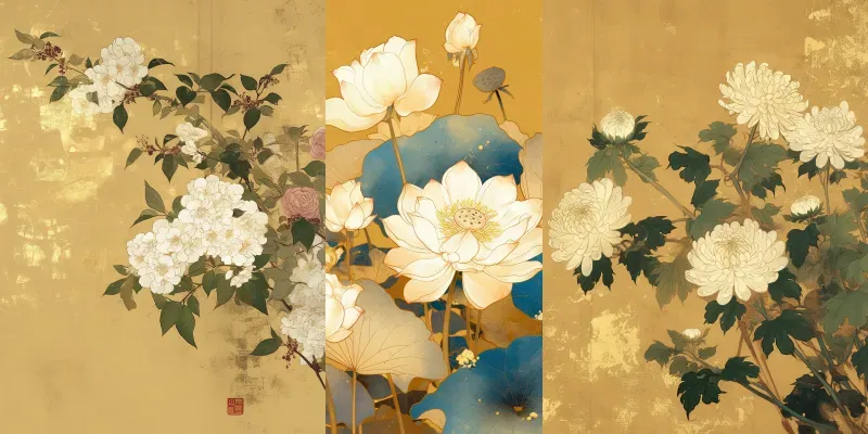 Gongbi Floral Heavycolors generated by undefined