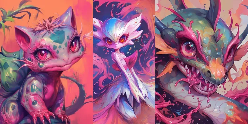 Pokemon Dynamic Fantasy Art generated by undefined