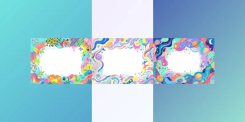 Vibrant Abstract Border Frames generated by undefined
