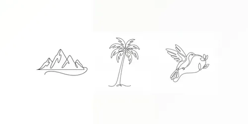 Minimalist Single Line Vector Prints generated by gemini-image