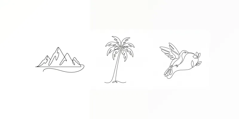 Minimalist Single Line Vector Prints generated by undefined