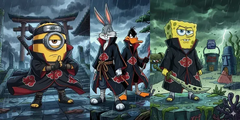 Cartoon Anime Naruto Akatsuki Characters generated by undefined