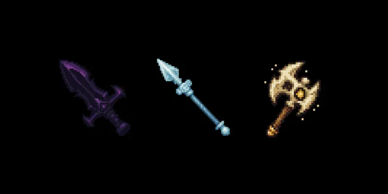 16bit Pixel Art Weapon Packs generated by undefined