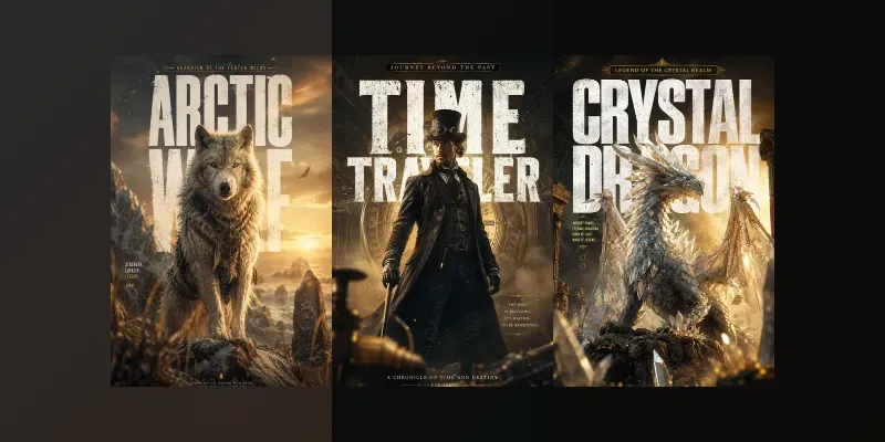 Cinematic Editorial Character Posters generated by undefined