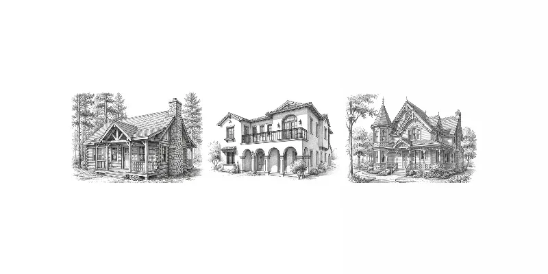 Pencil Sketch House Home Portraits generated by undefined