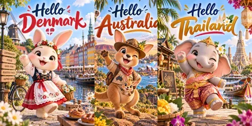 Cute Animal World Travel Posters generated by chatgpt-image