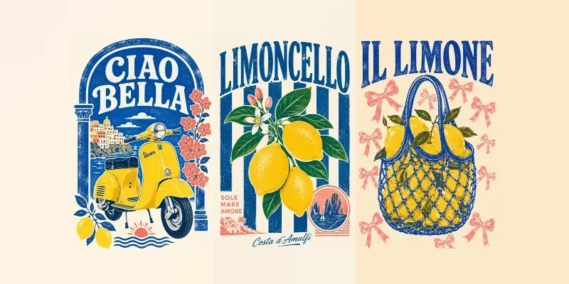 Retro Mediterranean Summer Graphics generated by undefined
