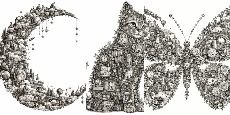 Hidden World Silhouette Art generated by undefined