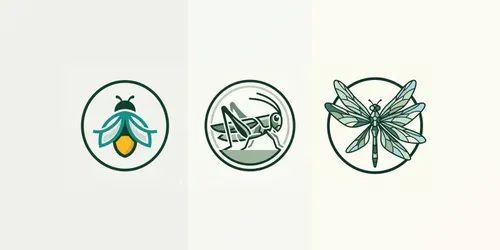 Modern Forest Insect Emblems generated by gemini-image