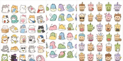 Printable Kawaii Stickers Printable A4 generated by chatgpt-image