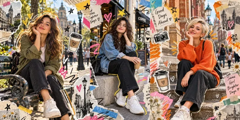 Playful Artistic Urban Portrait Collages