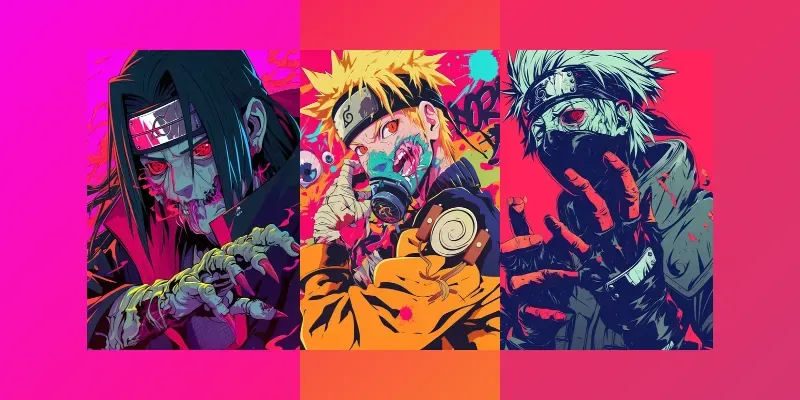Vector Art Zombies Of Naruto Characters generated by undefined
