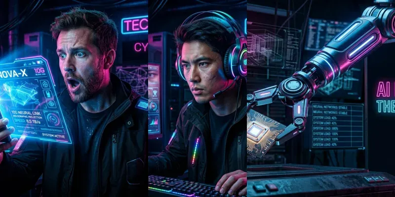 Cyberpunk Tech Youtube Thumbnail generated by undefined