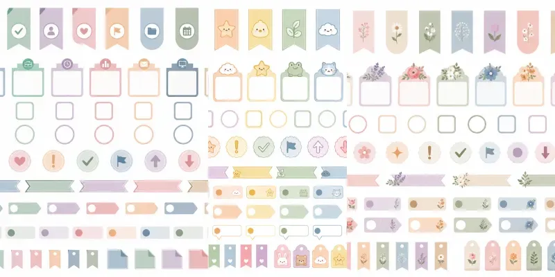 Aesthetic Todo Clipart Pack Stickers generated by undefined