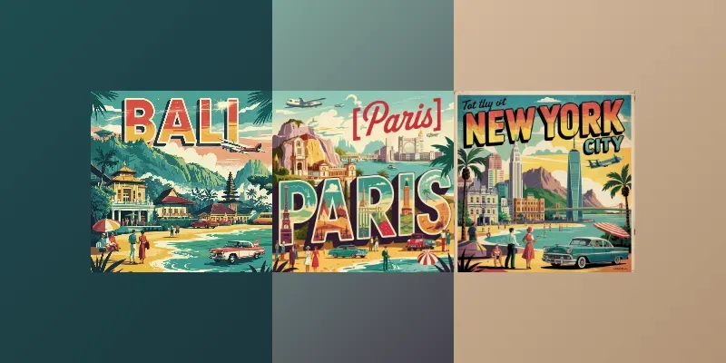 1950s Travel Posters Of Any City generated by undefined