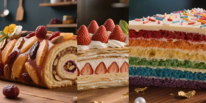 Clean Cut Realistic Dessert Slices generated by undefined