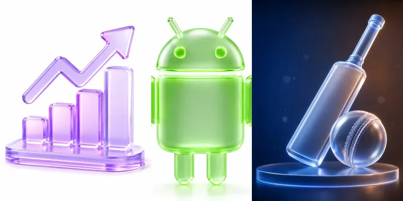 Soft Frosted Glass 3D Icons generated by undefined