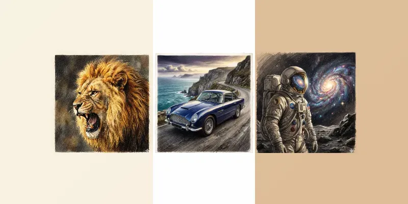 Cinematic Detailed Color Pencil Sketches generated by undefined