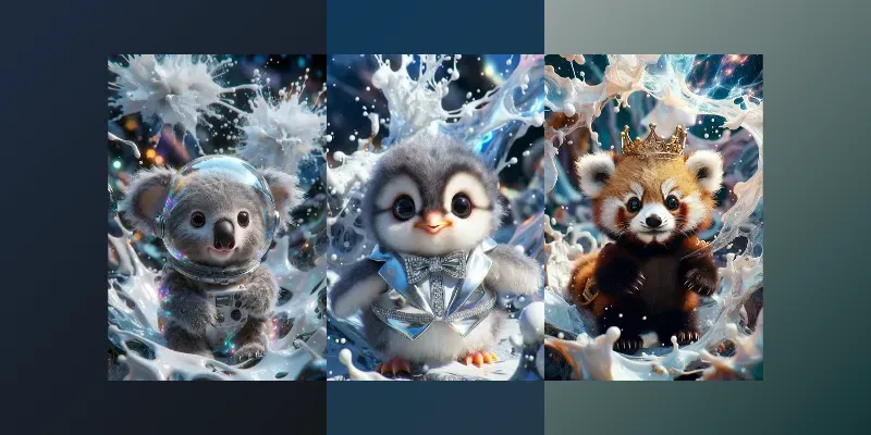 Adorable Animal Explorers In An Abstract generated by undefined